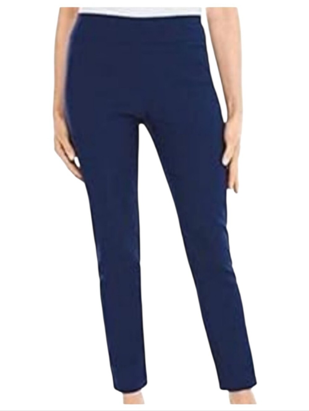 So Slimming by Chico’s Navy Blue Cropped Ankle Pants Sz 2.5 (M) Office Nautical